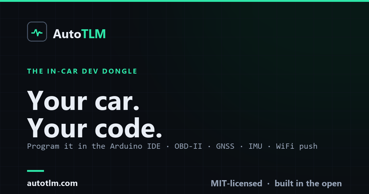 AutoTLM One — your car, your code