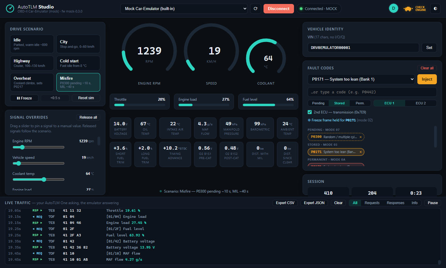 AutoTLM Studio — fault-code lifecycle