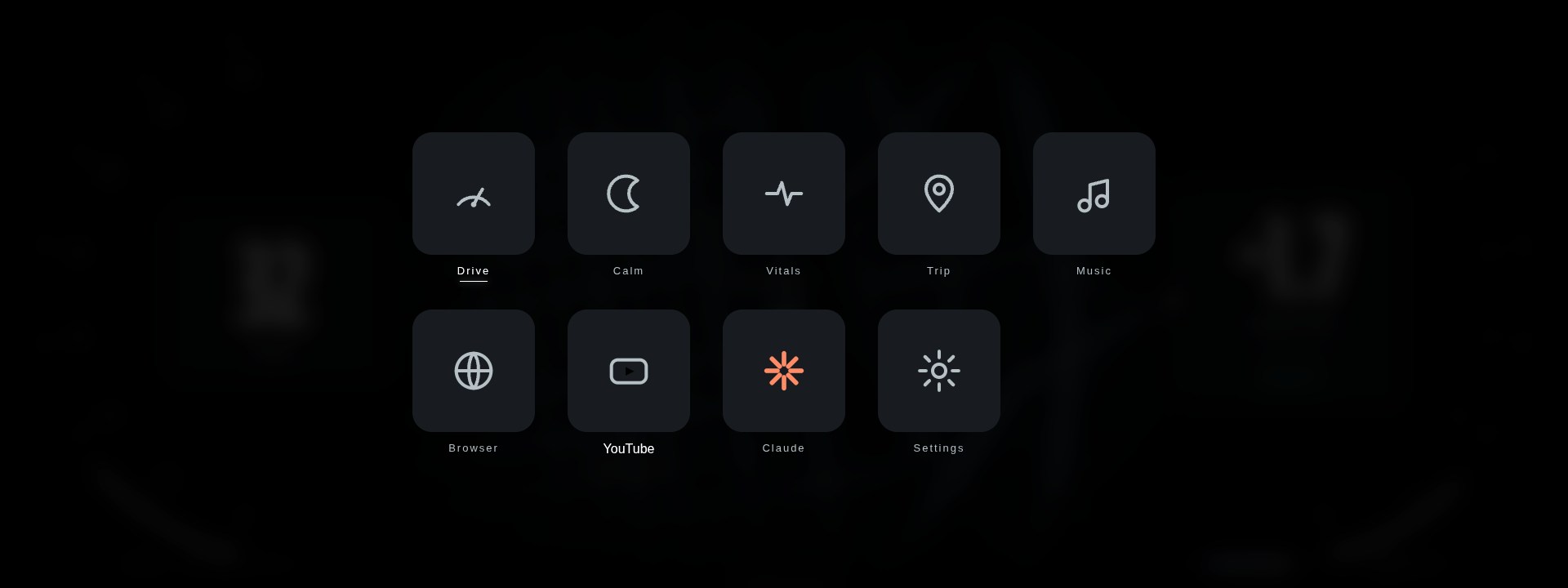 CarPlay-style app hub on the Volvo 244 dash